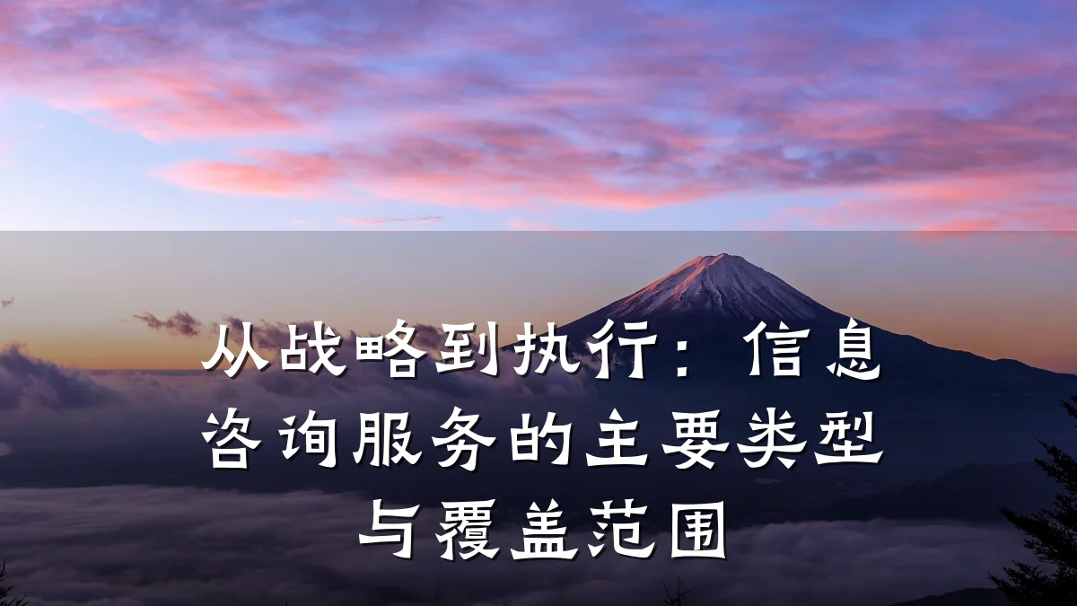 从战略到执行：信息咨询服务的主要类型与覆盖范围