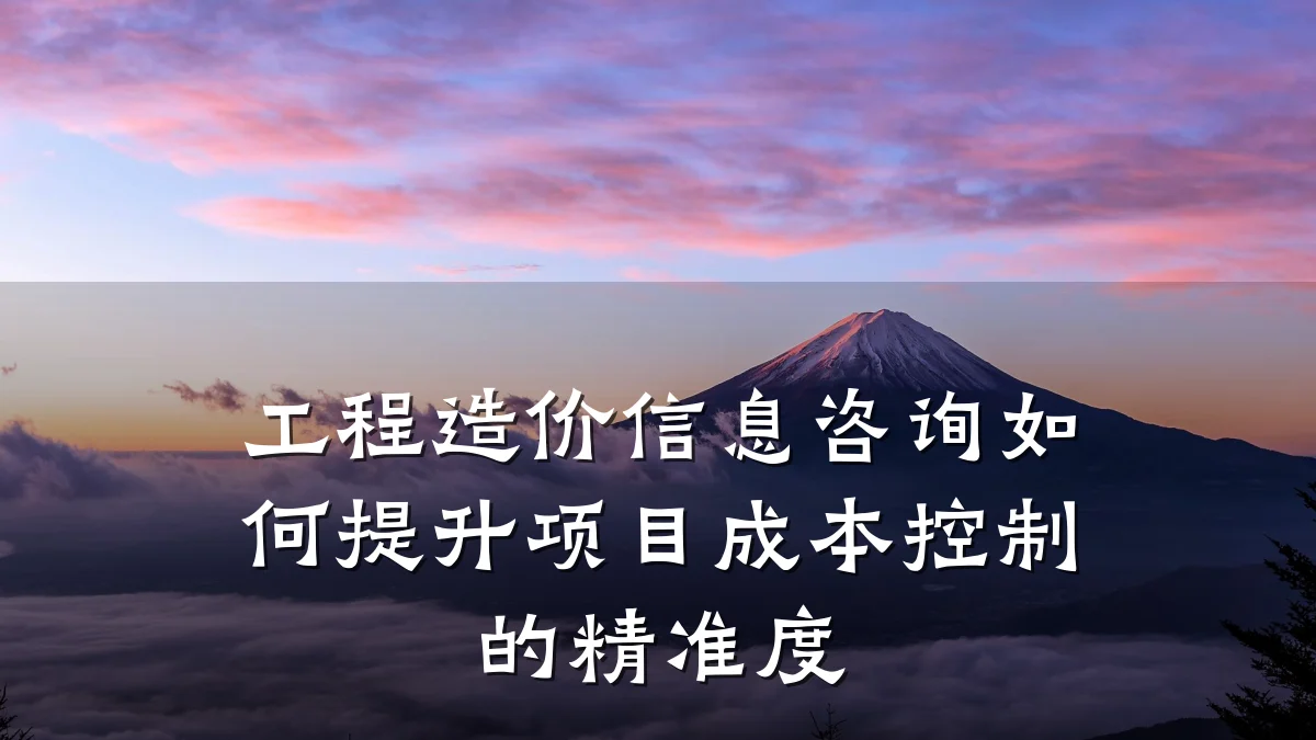 工程造价信息咨询如何提升项目成本控制的精准度