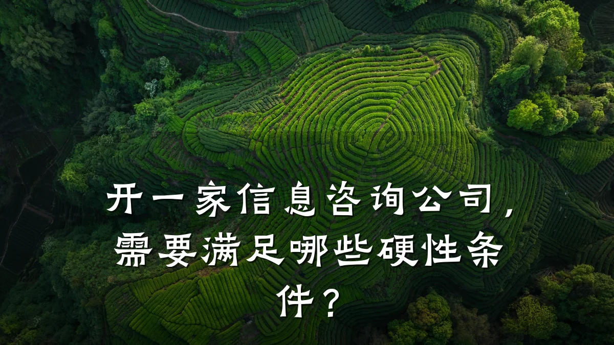 开一家信息咨询公司，需要满足哪些硬性条件？