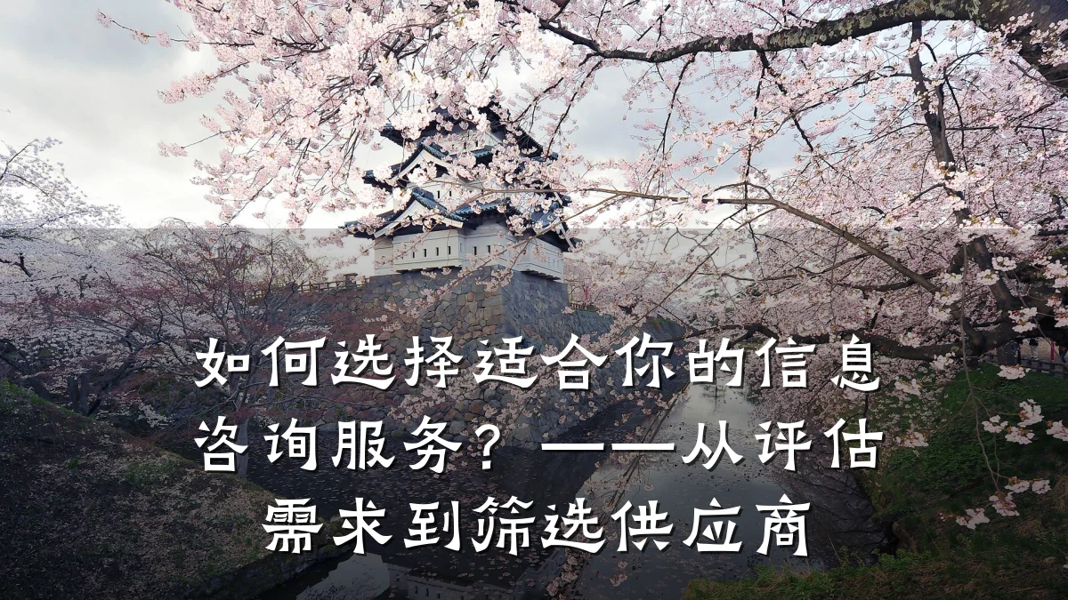 如何选择适合你的信息咨询服务?——从评估需求到筛选供应商