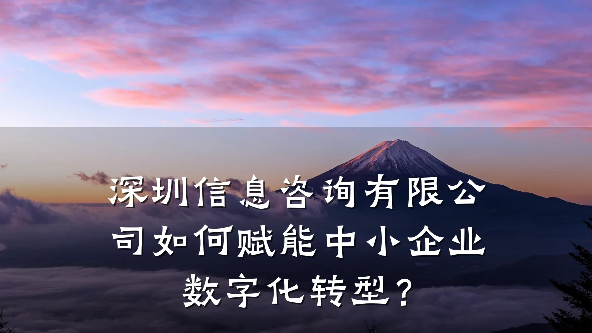 深圳信息咨询有限公司如何赋能中小企业数字化转型？