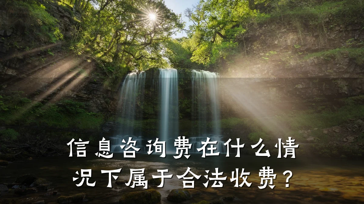 信息咨询费在什么情况下属于合法收费？