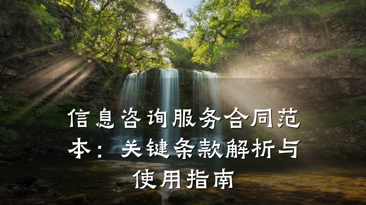 信息咨询服务合同范本：关键条款解析与使用指南