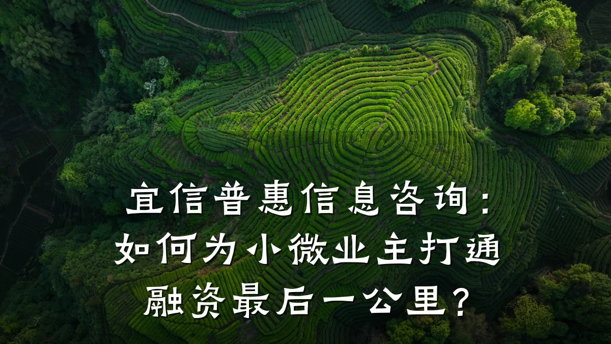宜信普惠信息咨询：如何为小微业主打通融资最后一公里？