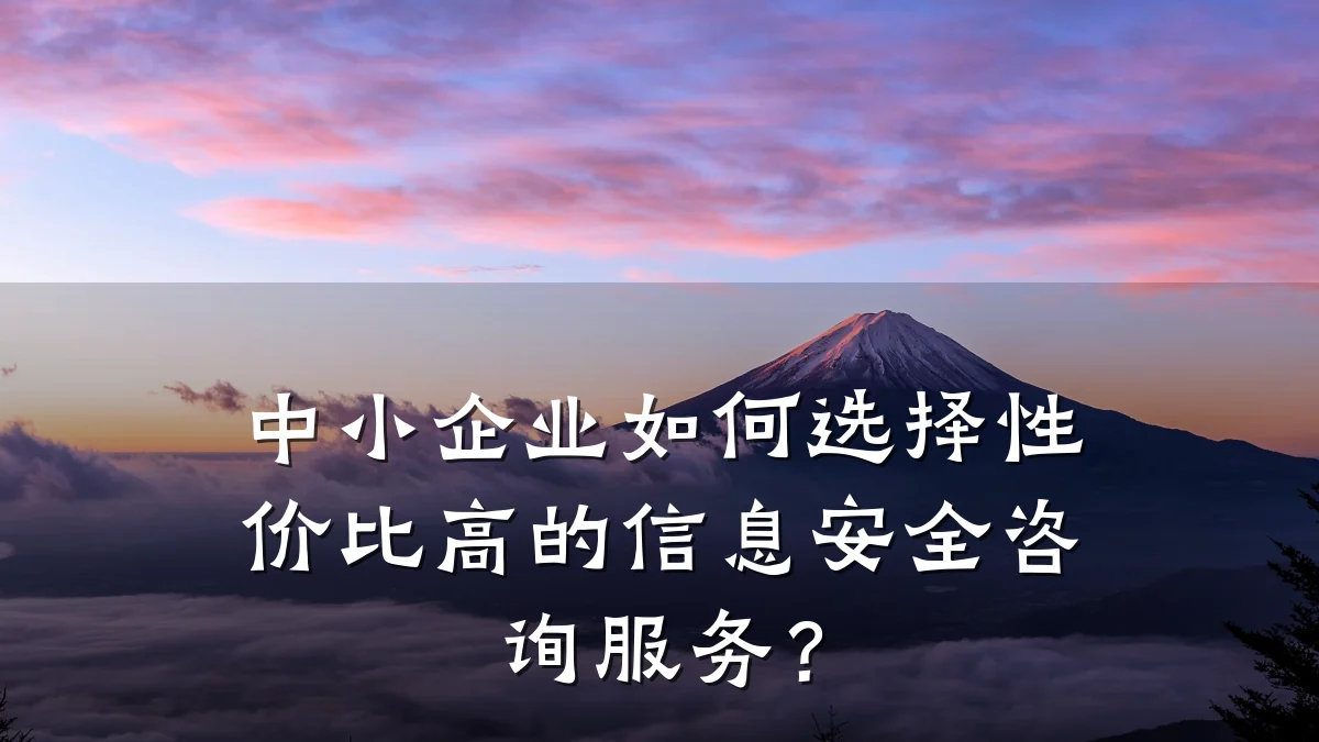 中小企业如何选择性价比高的信息安全咨询服务？
