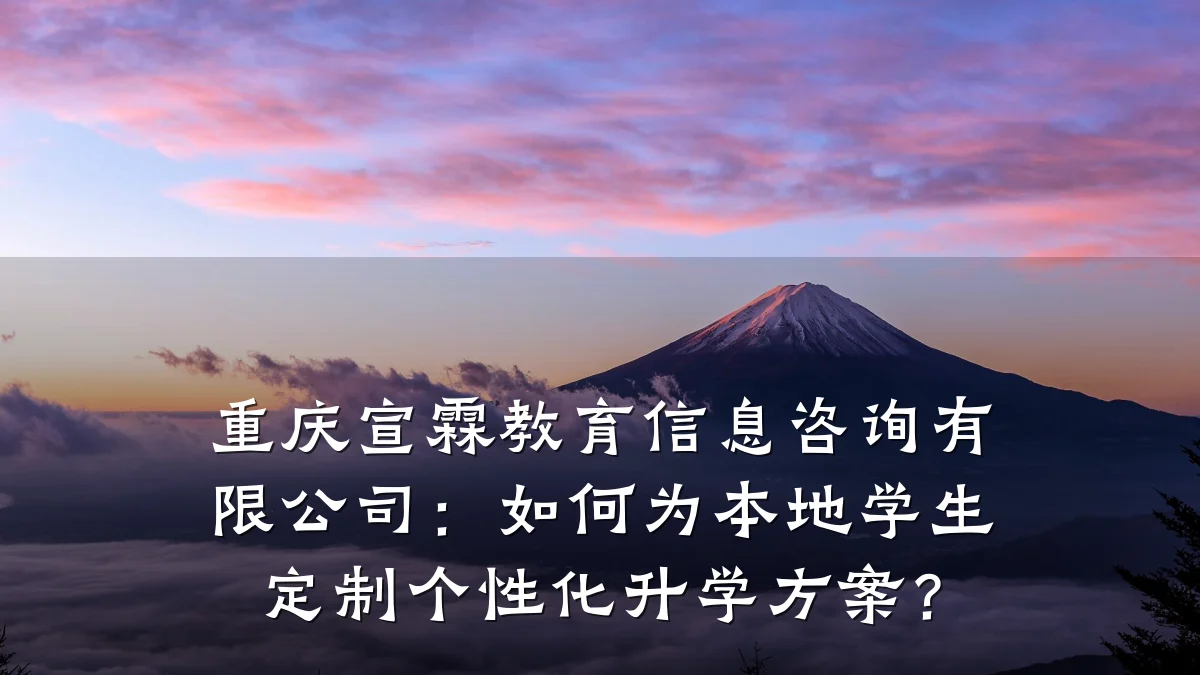 重庆宣霖教育信息咨询有限公司：如何为本地学生定制个性化升学方案？