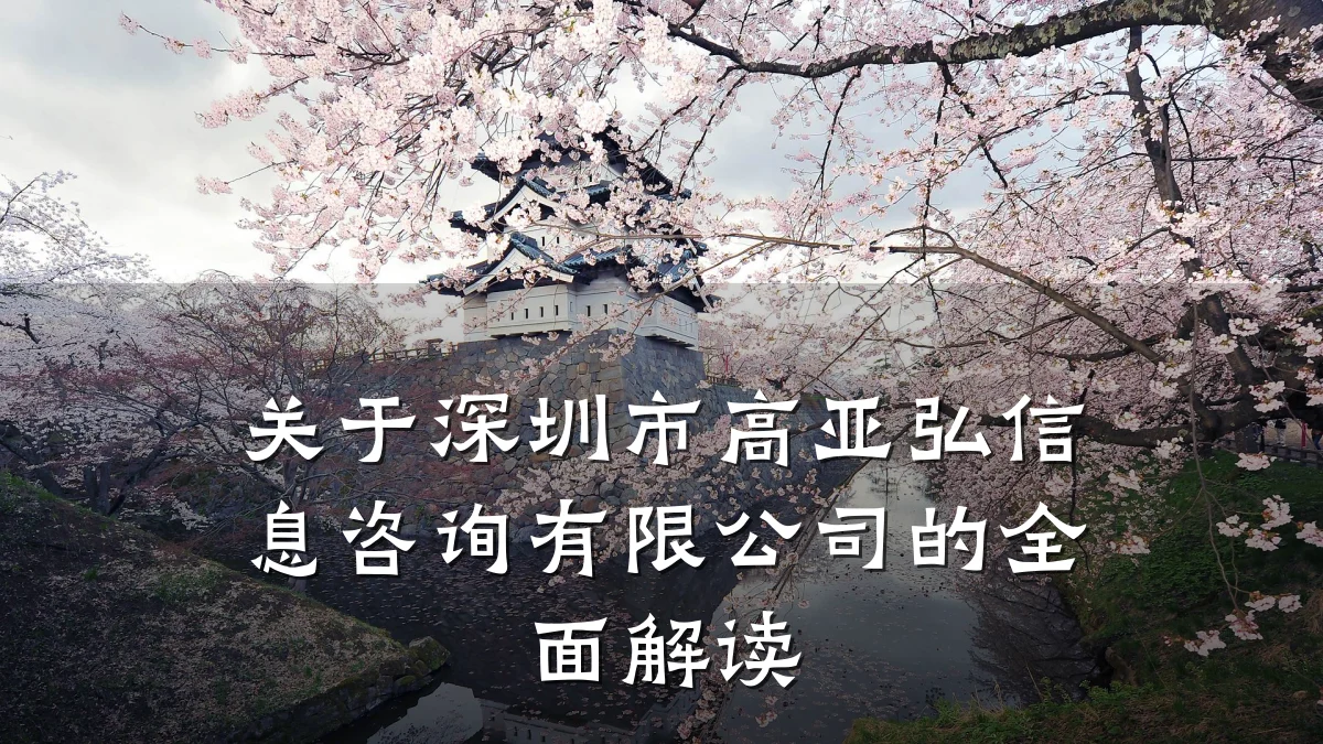 关于深圳市高亚弘信息咨询有限公司的全面解读