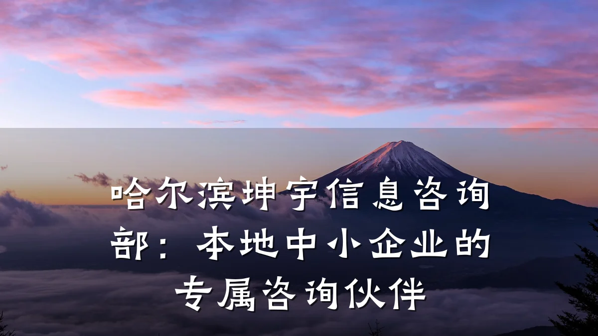 哈尔滨坤宇信息咨询部：本地中小企业的专属咨询伙伴