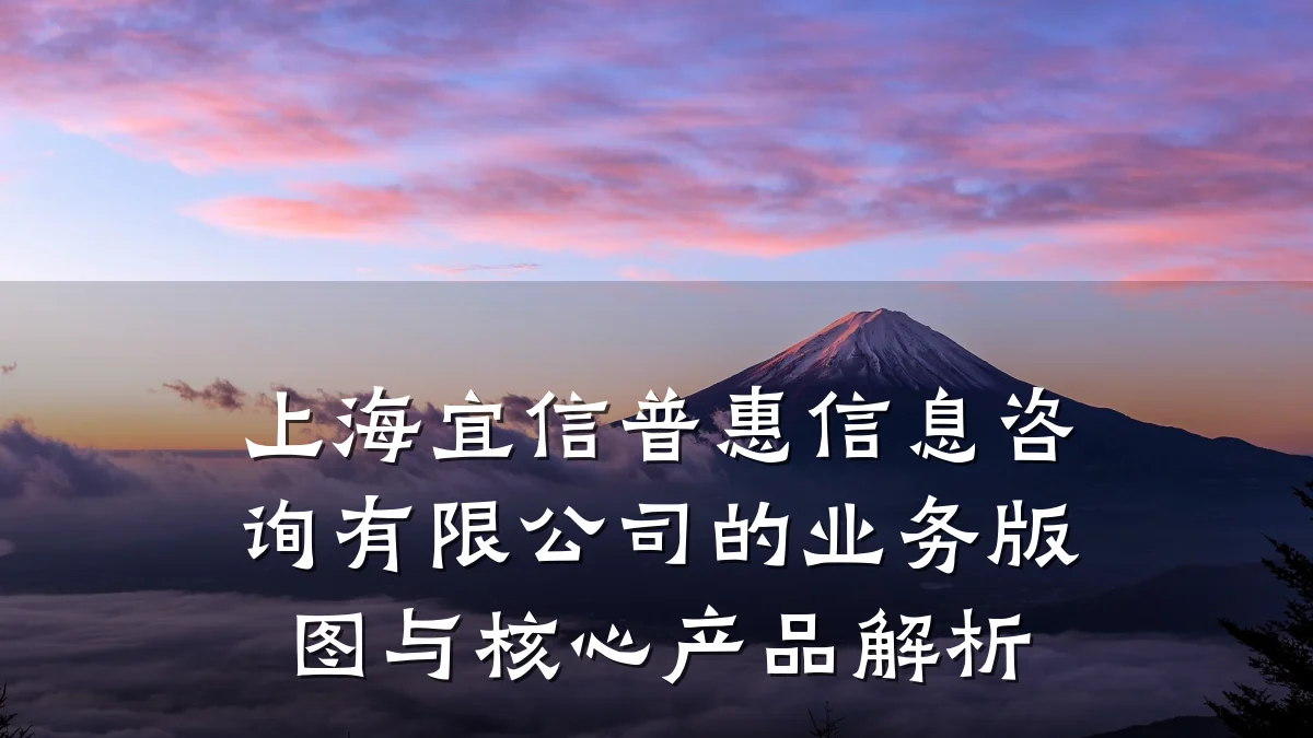 上海宜信普惠信息咨询有限公司的业务版图与核心产品解析