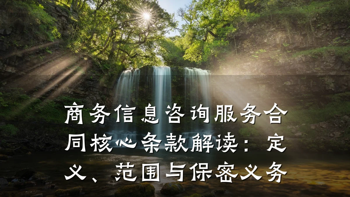 商务信息咨询服务合同核心条款解读：定义、范围与保密义务