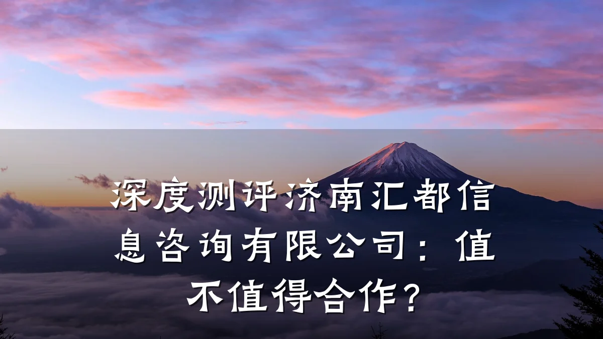 深度测评济南汇都信息咨询有限公司：值不值得合作？