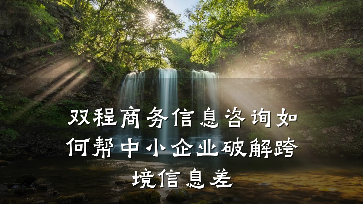 双程商务信息咨询如何帮中小企业破解跨境信息差