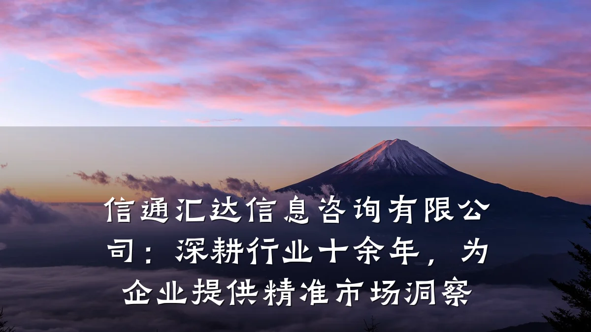 信通汇达信息咨询有限公司：深耕行业十余年，为企业提供精准市场洞察