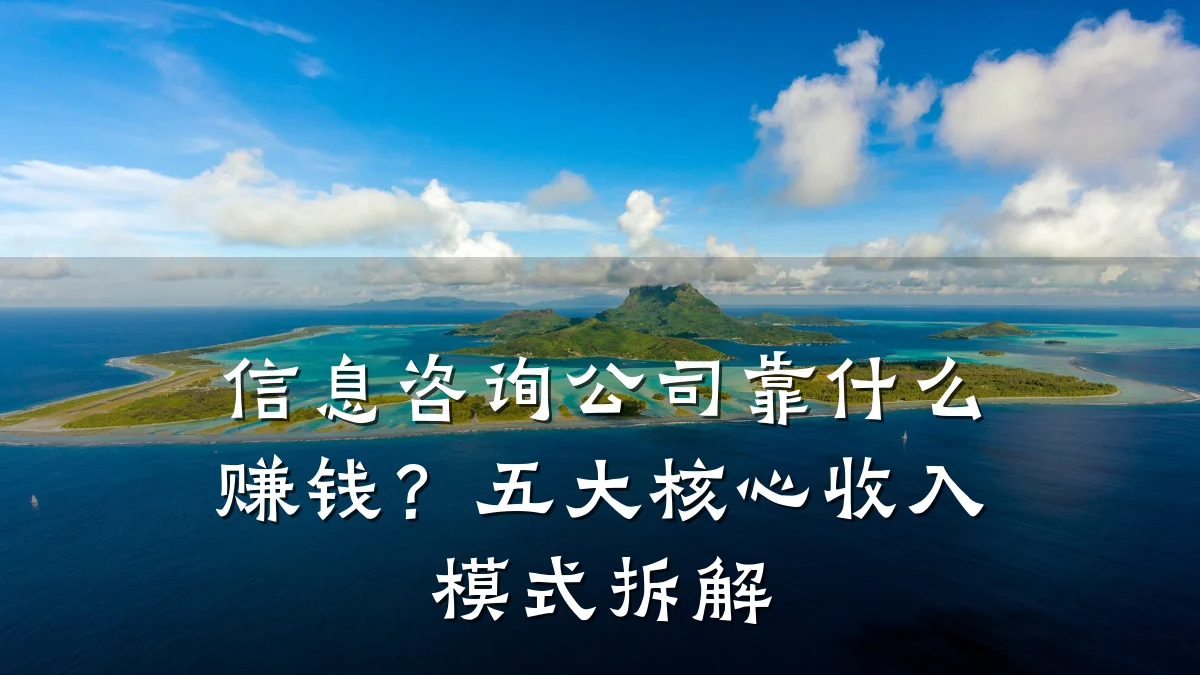 信息咨询公司靠什么赚钱？五大核心收入模式拆解