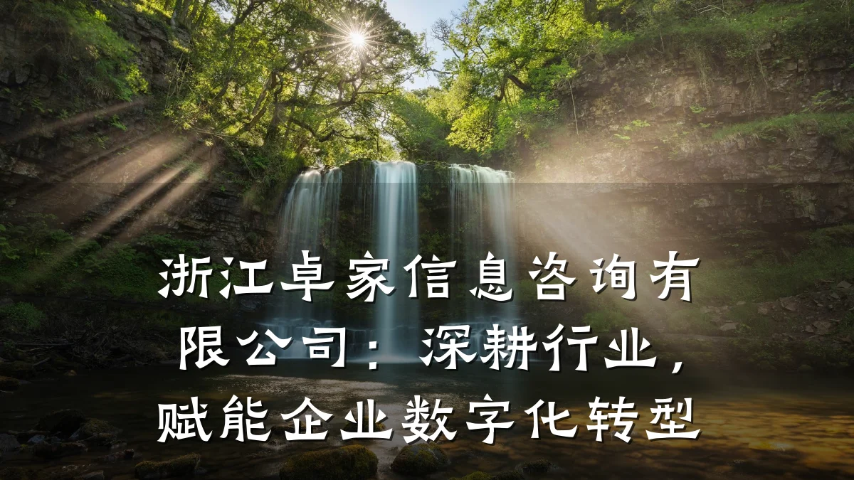 浙江卓家信息咨询有限公司：深耕行业，赋能企业数字化转型