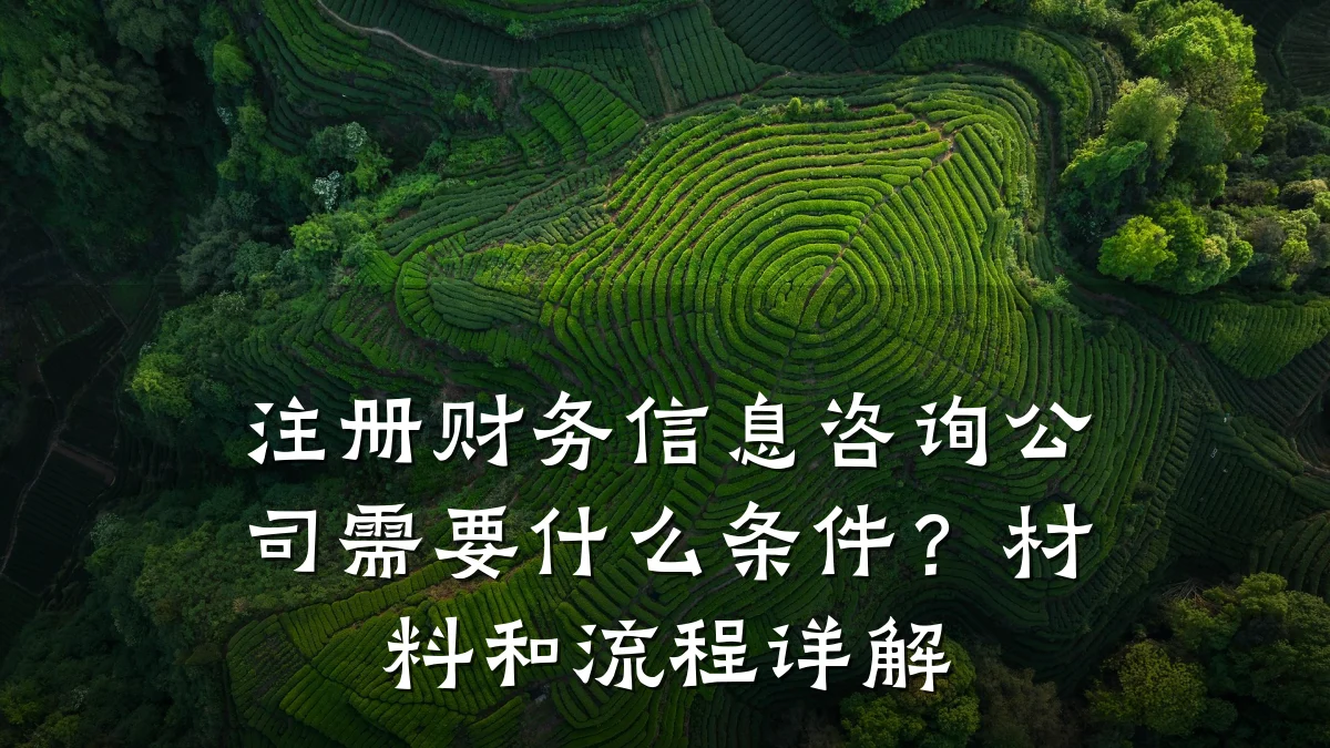 注册财务信息咨询公司需要什么条件？材料和流程详解